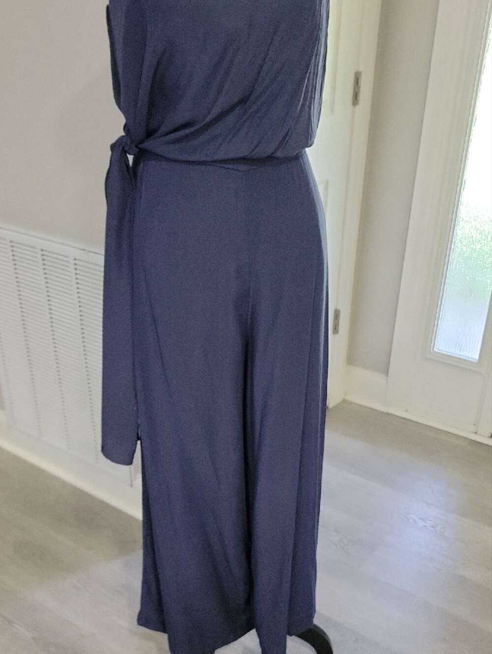 DO+BE One-Shoulder Navy Wide-Leg Jumpsuit - Picture 3 of 11